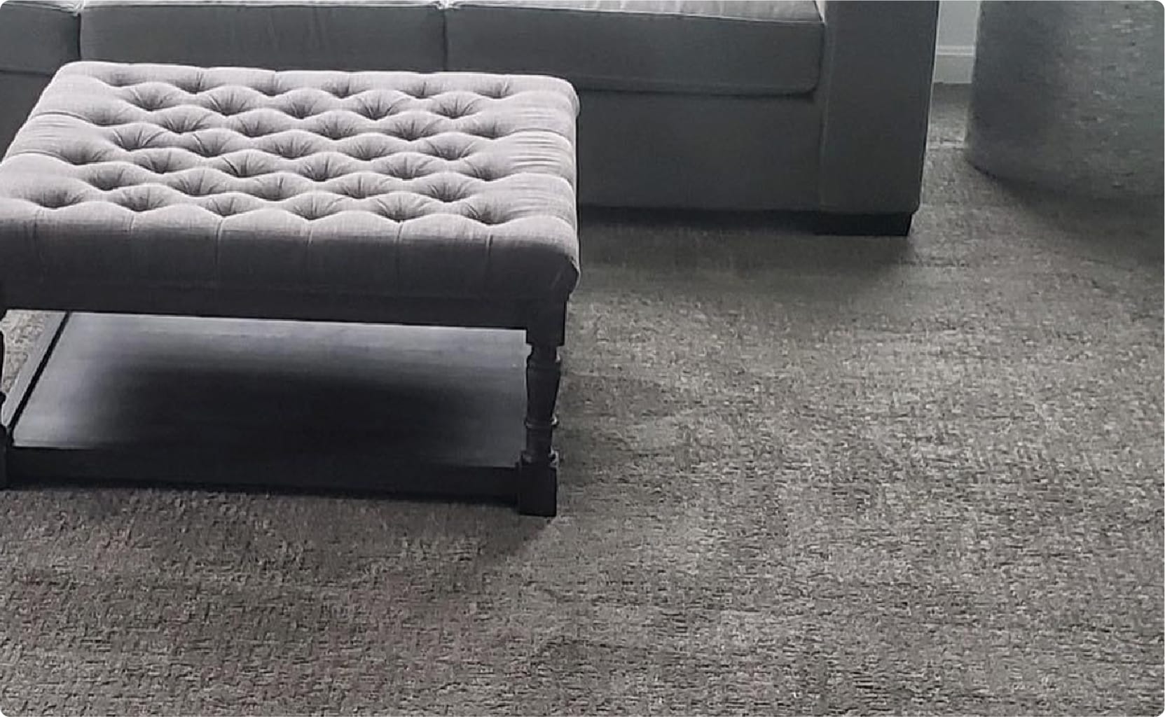 Grey carpet in a comfy grey living room